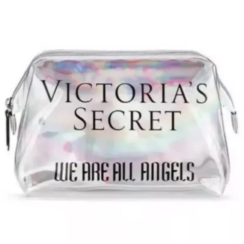 Victoria’s Secret Makeup‎ Bag Toiletries We are all Angels Clear Holographic zip